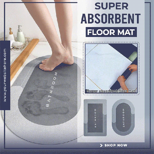 Quick Dry Dirt Resistant Bath Rug Bathroom Mat | Non-Slip Entrance Doormat
