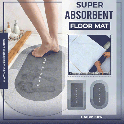 Quick Dry Dirt Resistant Bath Rug Bathroom Mat | Non-Slip Entrance Doormat