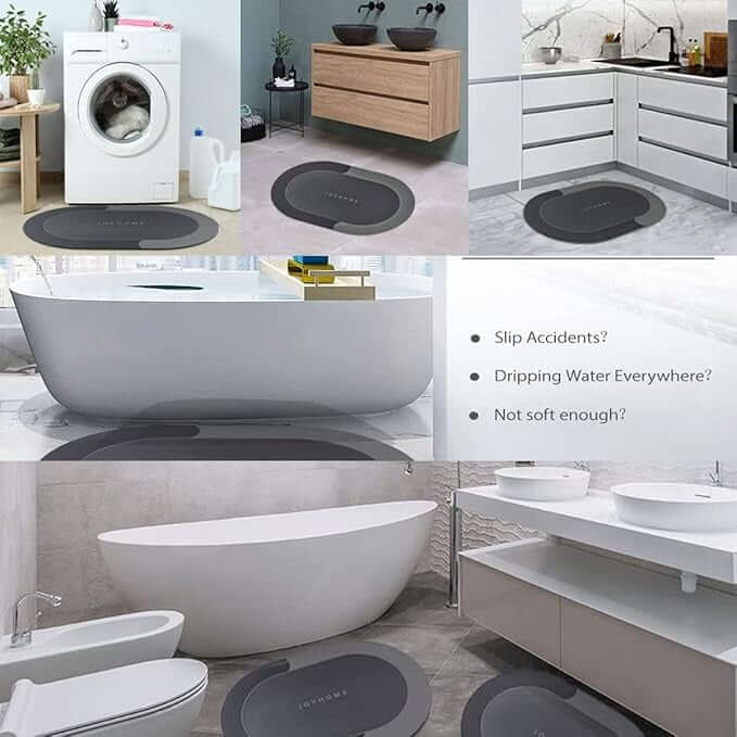 Quick Dry Dirt Resistant Bath Rug Bathroom Mat | Non-Slip Entrance Doormat